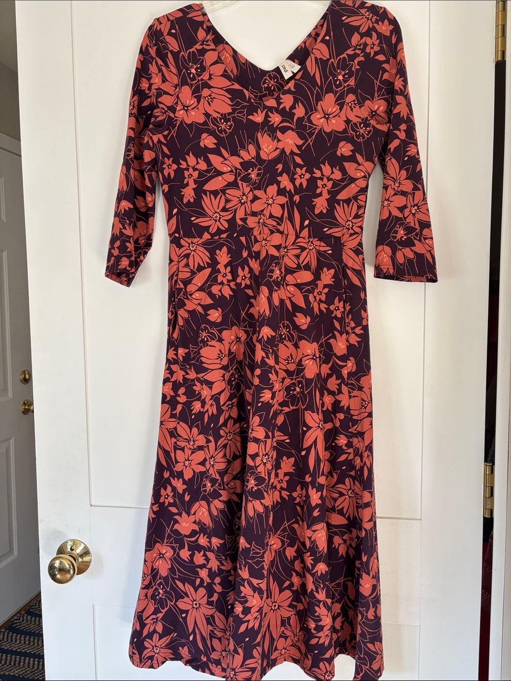 Pact Fit & Flare Midi Party Dress 3/4 sleeves Small - Picture 5 of 10
